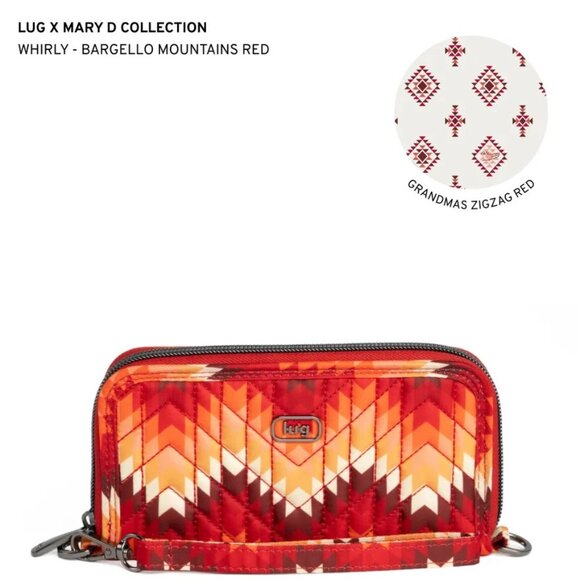 Lug Guild Collection Whirly RFID Wallet - Bargello Mountains Red - Picture 1 of 11